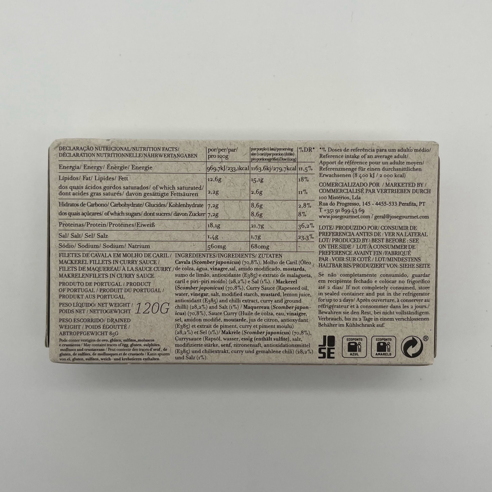 JOSÉ Mackerel Fillets in Curry Sauce