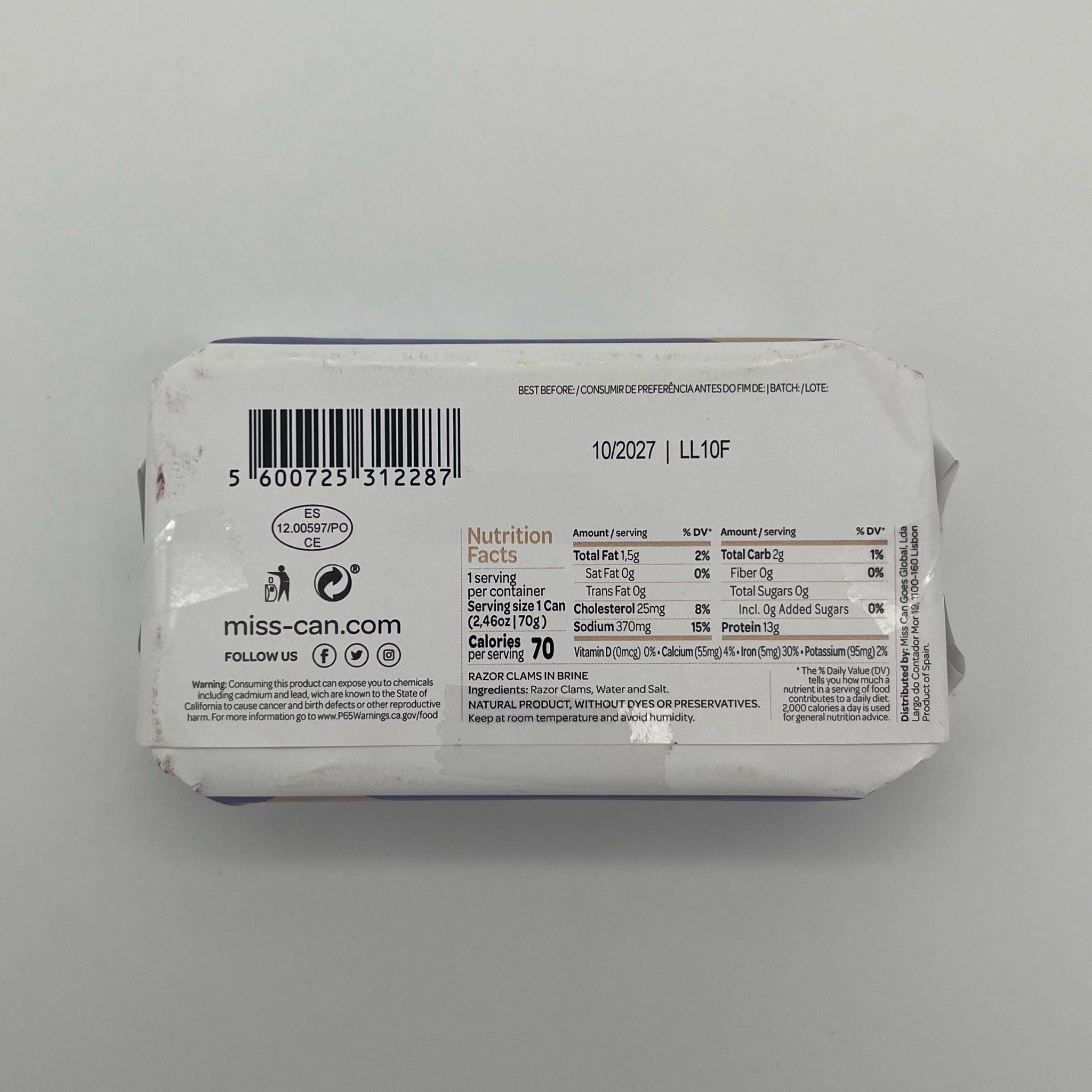 Miss Can Razor Clams in Brine