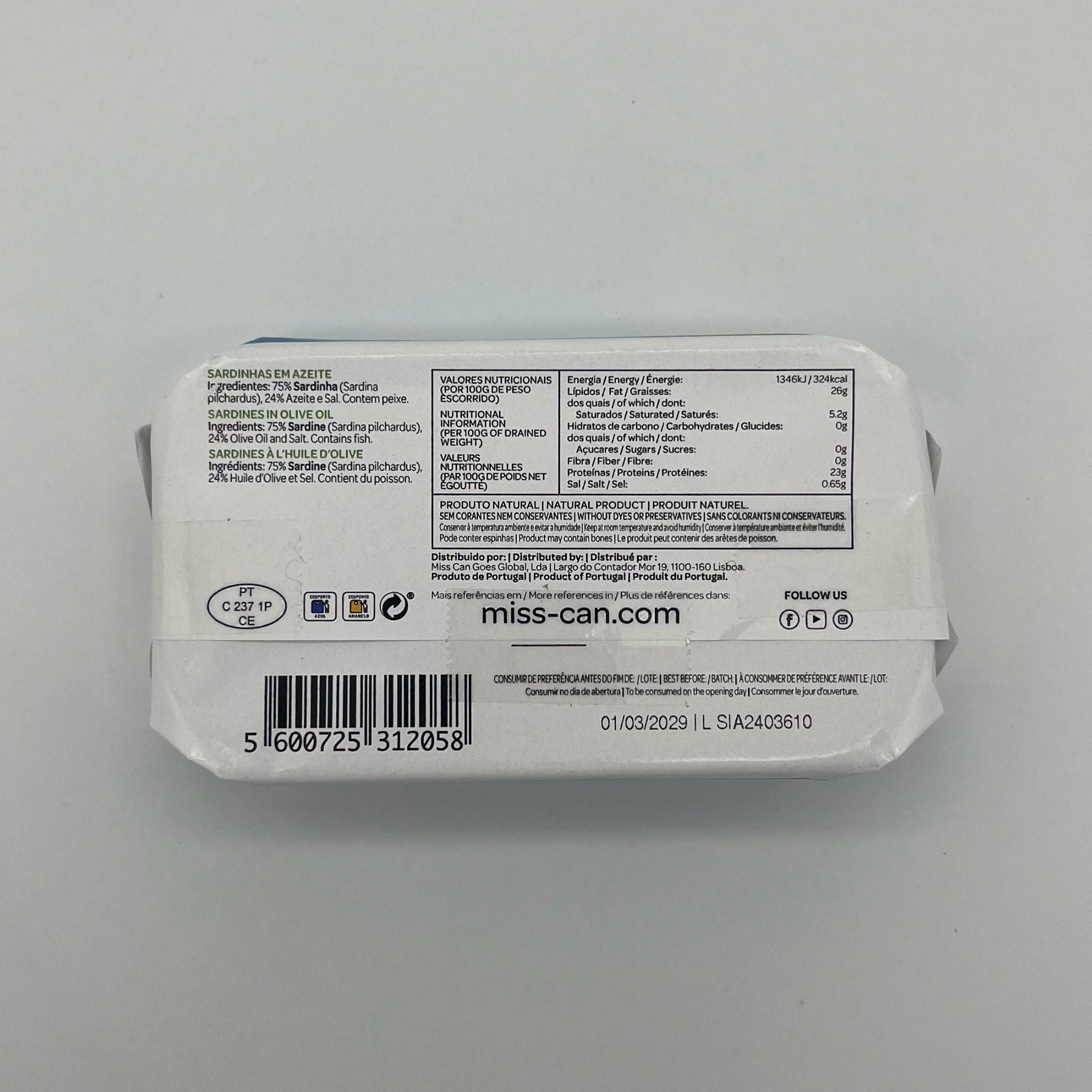 Miss Can Sardines in Olive Oil